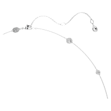 Una Angelic ネックレス, ラウンドカット, ホワイト, ロジウム・プレー