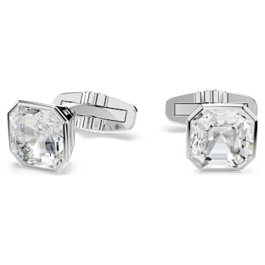 Millenia cufflinks, Octagon cut, White, Rhodium plated - Swarovski, 5733306