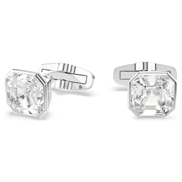 Millenia cufflinks, Octagon cut, White, Rhodium plated - Swarovski, 5733306
