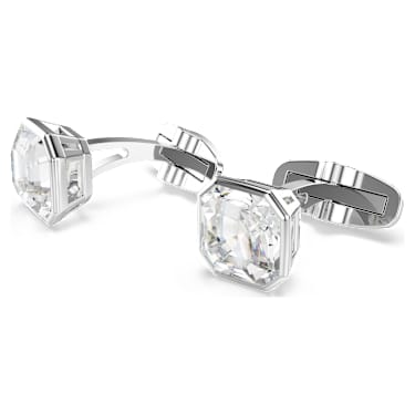 Millenia cufflinks, Octagon cut, White, Rhodium plated - Swarovski, 5733306
