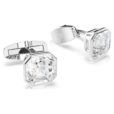 Millenia cufflinks, Octagon cut, White, Rhodium plated - Swarovski, 5733306