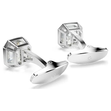 Millenia cufflinks, Octagon cut, White, Rhodium plated - Swarovski, 5733306