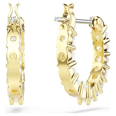Kruhové náušnice Matrix Vittore, Kulatý výbrus, Bílá, Pokoveno ve zlatém odstínu - Swarovski, 5733398