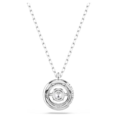 Dextera pendant, Round cut, White, Rhodium plated - Swarovski, 5733400