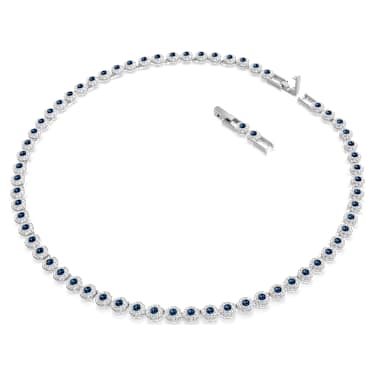 Una Angelic Tennis necklace, Round cut, Blue, Rhodium plated - Swarovski, 5733402