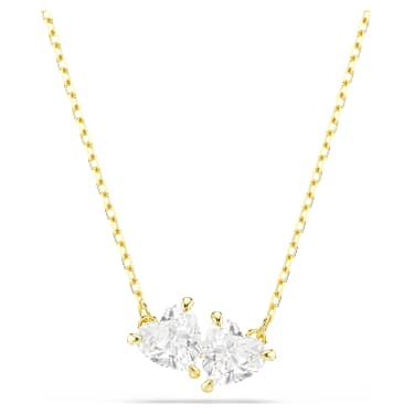 Verižica Mesmera Attract, Srce, Bela, PVD zlatega odtenka - Swarovski, 5733475