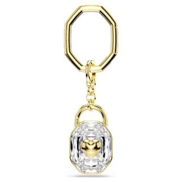 Porte-clés, Taille ovale, Blanc, Placage de ton or - Swarovski, 5733765