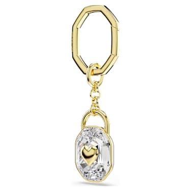 Porte-clés, Taille ovale, Blanc, Placage de ton or - Swarovski, 5733765