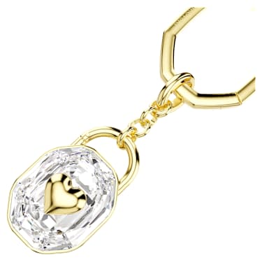 Porte-clés, Taille ovale, Blanc, Placage de ton or - Swarovski, 5733765