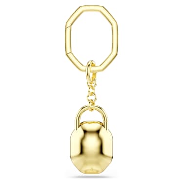 Porte-clés, Taille ovale, Blanc, Placage de ton or - Swarovski, 5733765