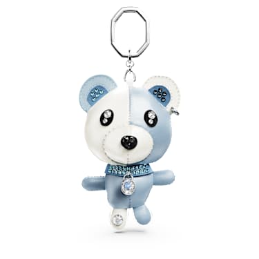 Teddy バッグチャーム, クマ, ブルー, ロジウム・プレーティング