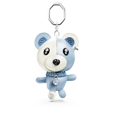 Teddy จี้ชาร์มห้อยกระเป๋า, หมี, น้ำเงิน, เคลือบโรเดียม - Swarovski, 5733771