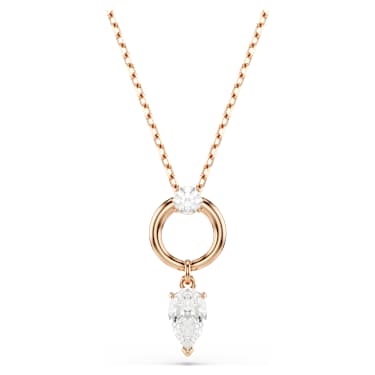 Mesmera set, Pear cut, Round cut, White, Rose gold-tone plated - Swarovski, 5733808