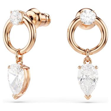Mesmera szett, Körte metszés, Körmetszéses, Fehér, 18 kt-os rózsaarany bevonat - Swarovski, 5733808