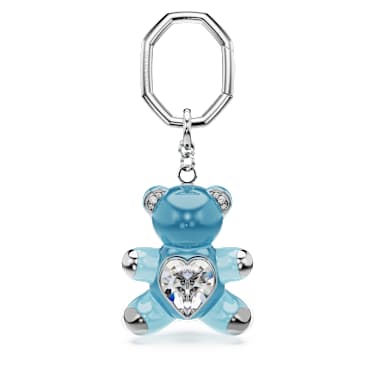 Μπρελόκ Teddy, Αρκούδα, Μπλε, Επιμετάλλωση ροδίου - Swarovski, 5733826