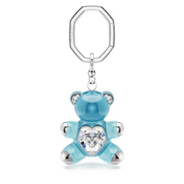 Μπρελόκ Teddy, Αρκούδα, Μπλε, Επιμετάλλωση ροδίου - Swarovski, 5733826