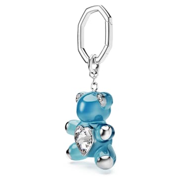 Porte-clés Teddy, Ours, Bleu, Métal rhodié - Swarovski, 5733826