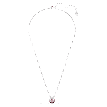 Colgante Bella V, Talla redonda, Rosa, Baño de rodio - Swarovski, 5734230