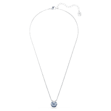 Colgante Bella V, Talla redonda, Azul, Baño de rodio - Swarovski, 5734232