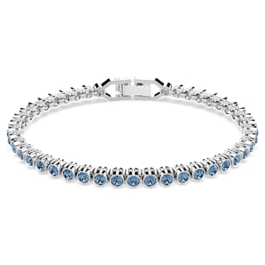 Imber Emily Tennis Armband, Rundschliff, Blau, Rhodiniert - Swarovski, 5734239
