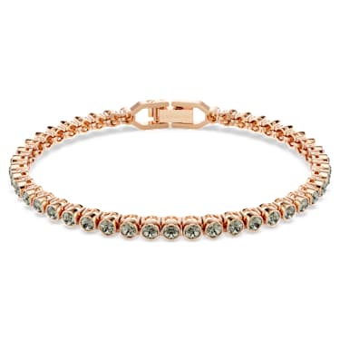 Bransoletka Tennis Imber, Szlif okrągły, Czarna, Powłoka w odcieniu różowego złota - Swarovski, 5734240