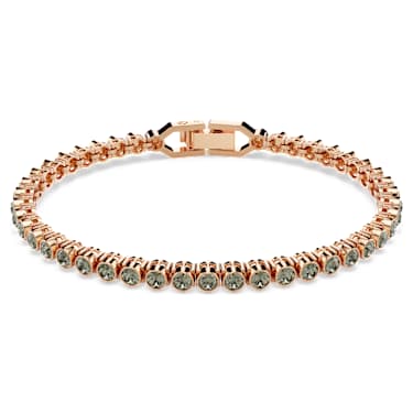 Imber Emily Tennis bracelet, Round cut, Black, Rose gold-tone plated - Swarovski, 5734240