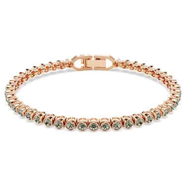 Bracciale Tennis Imber Emily, Taglio Round, Nero, Placcato color oro rosa - Swarovski, 5734240