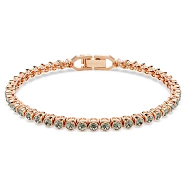 Bransoletka Tennis Imber, Szlif okrągły, Czarna, Powłoka w odcieniu różowego złota - Swarovski, 5734240