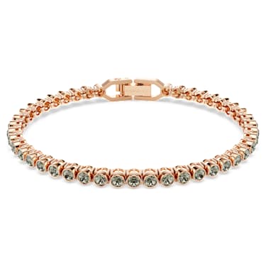 Imber Emily Tennis bracelet, Round cut, Black, 18K rose gold finish - Swarovski, 5734240