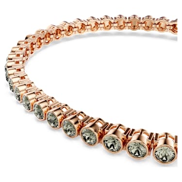 Imber Emily Tennis bracelet, Round cut, Black, Rose gold-tone plated - Swarovski, 5734240