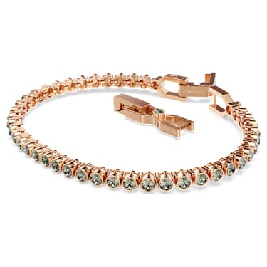 Imber Emily Tennisブレスレット, ラウンドカット, ブラック, 18Kローズゴールドコーティング - Swarovski, 5734240