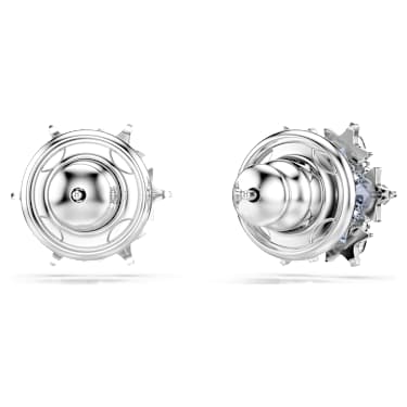 Magic stud earrings, Snowflake, Blue, Rhodium plated - Swarovski, 5734242