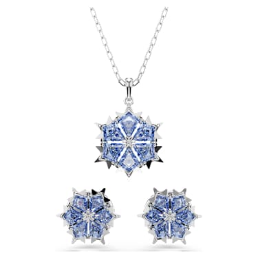 Magic 套装, 雪花, 蓝色, 镀铑 - Swarovski, 5734243