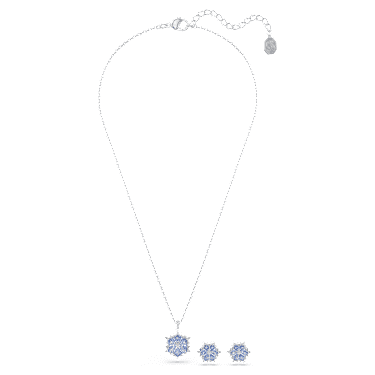 Magic 套裝, 雪花, 藍色, 鍍白金色 - Swarovski, 5734243