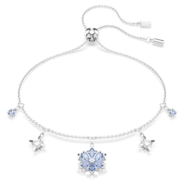 Magic bracelet, Snowflake, Blue, Rhodium plated - Swarovski, 5734244