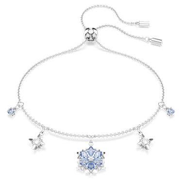 Magic bracelet, Snowflake, Blue, Rhodium plated - Swarovski, 5734244