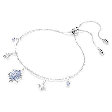 Magic bracelet, Snowflake, Blue, Rhodium plated - Swarovski, 5734244
