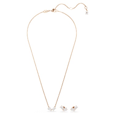 Mesmera เซ็ต, เจียระไนทรงลูกแพร์, เขียว, เคลือบโทนสีโรสโกลด์ - Swarovski, 5734246