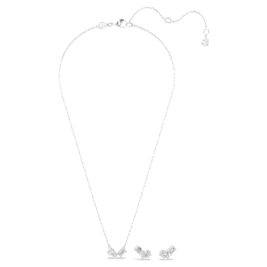Mesmera set, Pear cut, Octagon cut, White, Rose gold-tone plated - Swarovski, 5734246