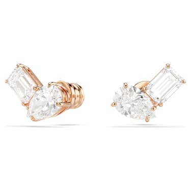 Set Mesmera, Tăietură în formă de pară, Tăietură octogonală, Alb, Finisaj din aur roz de 18k - Swarovski, 5734246