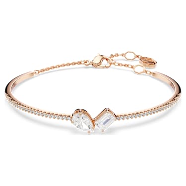 Brățară fixă Mesmera, Tăieturi mixte, Albă, Finisaj din aur roz de 18k - Swarovski, 5734247