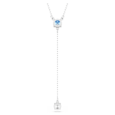 Stilla Attract Y字型ネックレス, ラウンドカット, ブルー, ロジウム・プレーティング - Swarovski, 5734249