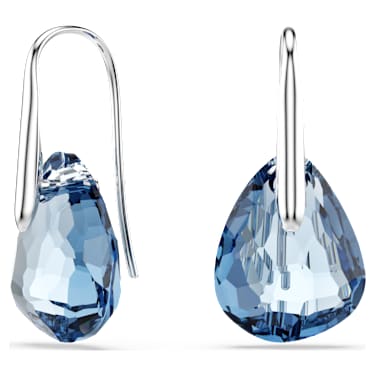 Galet csepp alakú fülbevaló, Sötétkék, Ródium bevonattal - Swarovski, 5734267