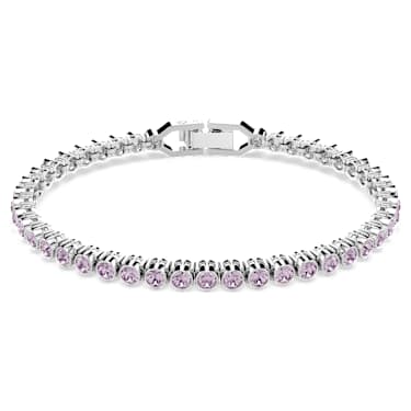 Imber Emily Tennisブレスレット, ラウンドカット, パープル, ロジウム・プレーティング - Swarovski, 5734277