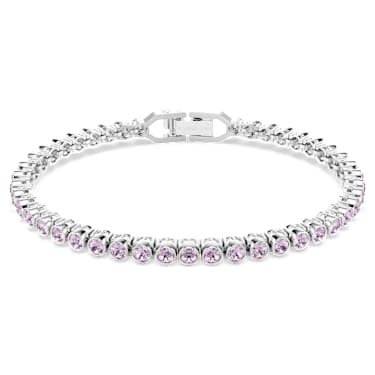 Brățară Tennis Imber Emily, Tăietură rotundă, Mov, Placat cu rodiu - Swarovski, 5734277