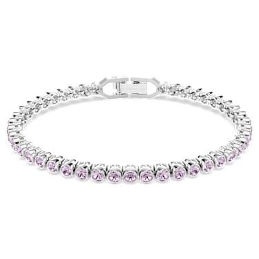 Brățară Tennis Imber Emily, Tăietură rotundă, Mov, Placat cu rodiu - Swarovski, 5734277