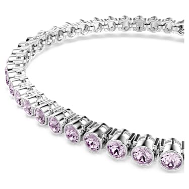 Imber Emily Tennisブレスレット, ラウンドカット, パープル, ロジウム・プレーティング - Swarovski, 5734277