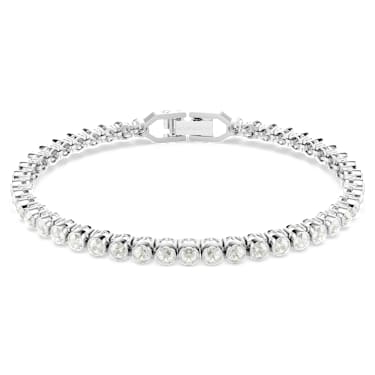 Imber Emily Tennis 手链, 圆形切割, 灰色, 镀铑 - Swarovski, 5734279