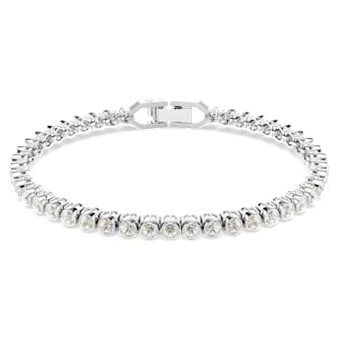 Imber Emily Tennis 手鏈, 圓形切割, 白色, 鍍白金色 - Swarovski, 5734279