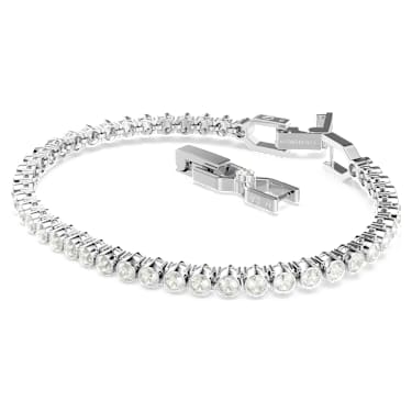 Imber Emily Tennis Armband, Rundschliff, Grau, Rhodiniert - Swarovski, 5734279